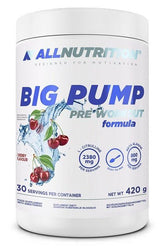 ALLNUTRITION Big Pump pre-workout formula in cherry flavor, 420g container with 30 servings.